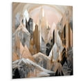 thumbnail image 2 of Designart "Geometric Horizons in Pink and Gold II" City Geometric Metal Wall Decor, 2 of 5