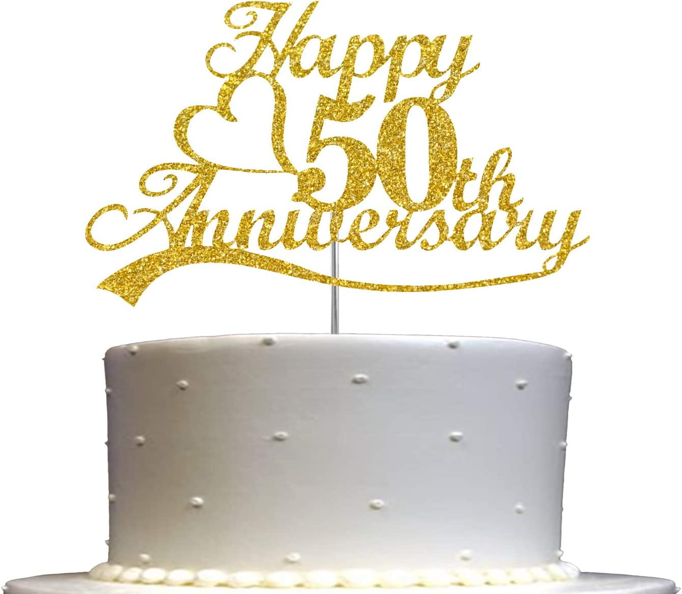 50th wedding anniversary cake topper