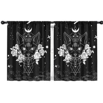 Blackout Kids Curtains,Black Gothic Cat Rose Moon Pattern Childrens Insulated Curtains Set Of 2,Bedroom Essentials,Toddler Room Decor 42x54in(106x137cm)