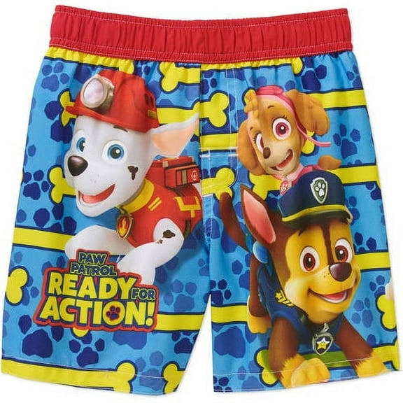 Toddler Boy Ready for Action Swim Trunks