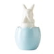 thumbnail image 2 of Uuiauoio Ceramic Bunny Egg Ornaments — Porcelain Rabbit Figurines on Egg Sculpture — Cute See Hear Speak No-Evil Decorative Desk & Shelf , Easter & Housewarming Gift, 2 of 6