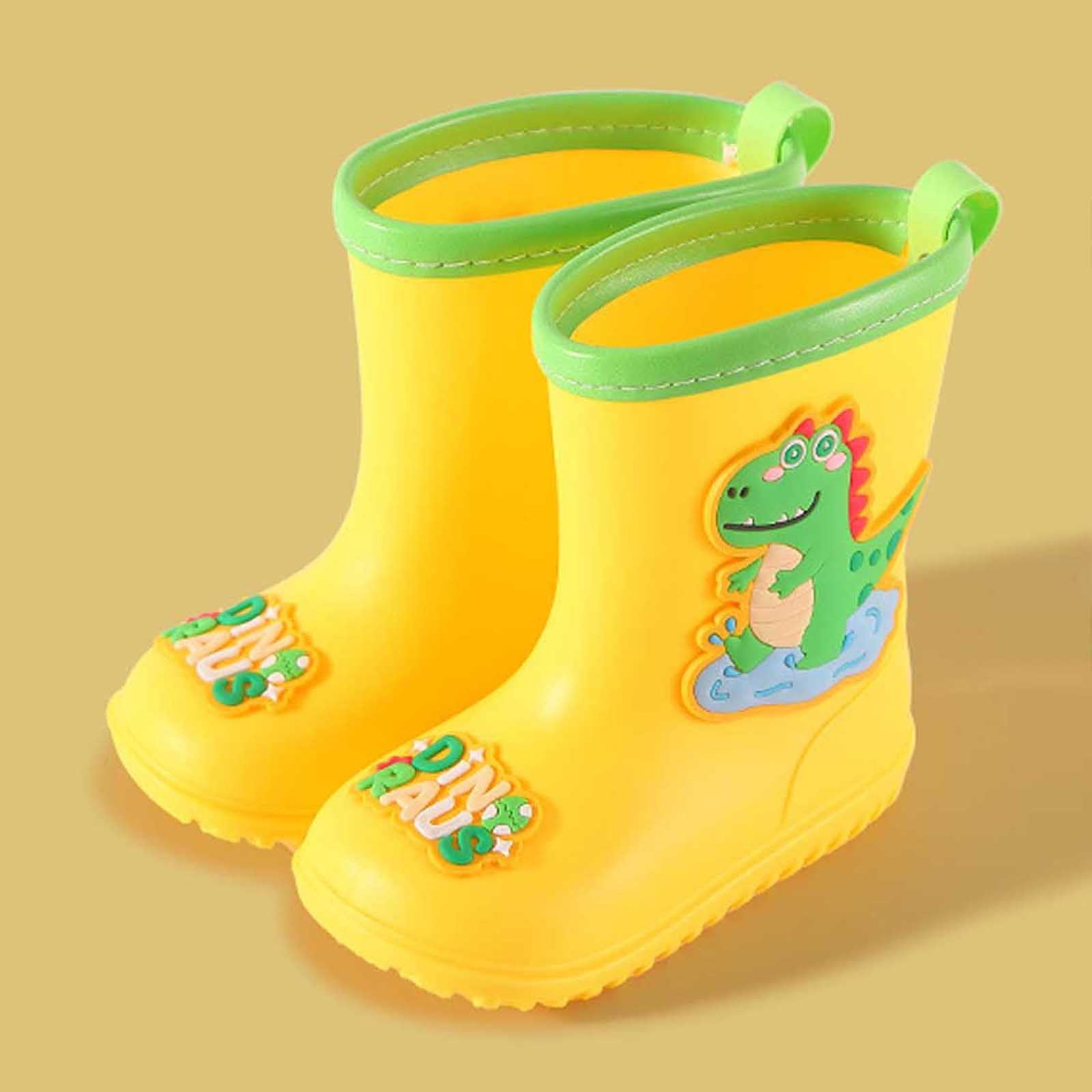 Kids Rain Boots Rainboots for Going Out Toddler Waterproof Rain Boots Basic Colors Rainboots Yellow 5.5-6 Years