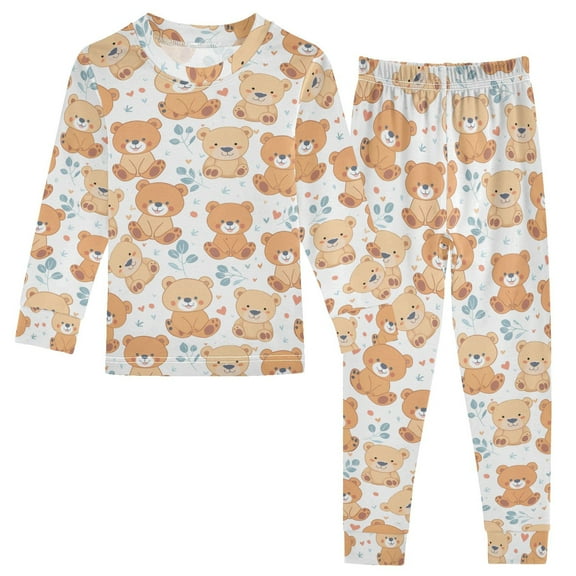 joogoo Cute Bears 2 Piece Long Sleeve Tee and Pants Cotton Pajama Set 5Y