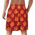 thumbnail image 2 of NICKSUN Shorts de Pyjama Amusants pour Hommes, Bas de Pyjama Courts Doux avec Poches, Feuilles d'Érable Rouges d'Automne, P, 2 of 6