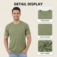 thumbnail image 6 of Men's T-Shirts with Pocket Casual Basic Short Sleeve Crew Neck Round-Neck Tee Shirts Tops Blouses for Daily Wear Gym Workout Loungewear Streetwear Vacation Outfits | Ihhxva,Green XL, 6 of 9