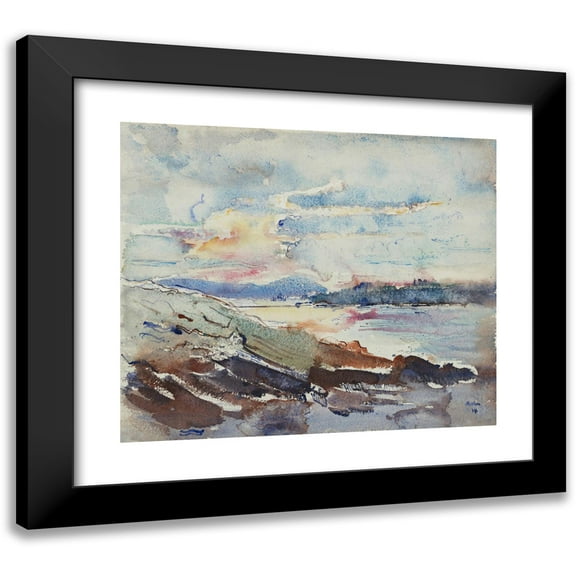 John Marin 14x12 Black Modern Framed Museum Art Print Titled - West Point, Maine (1914)