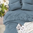 thumbnail image 4 of Andency California King Size Comforter Set Grayish Blue - 7 Pieces Bed in a Bag Boho Bedding Comforter Sets for Cal King Bed, Lightweight Tassel Bed Set with Comforter, Sheets, Pillowcases & Shams, 4 of 8