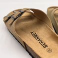thumbnail image 3 of BERANMEY Unisex Cork Footbed Sandal for Womens Flat Slide Sandals Cork Footbed 2 Straps Adjustable Buckle Slip on Sandals with Comfort Arch Support for Slippers, 3 of 10
