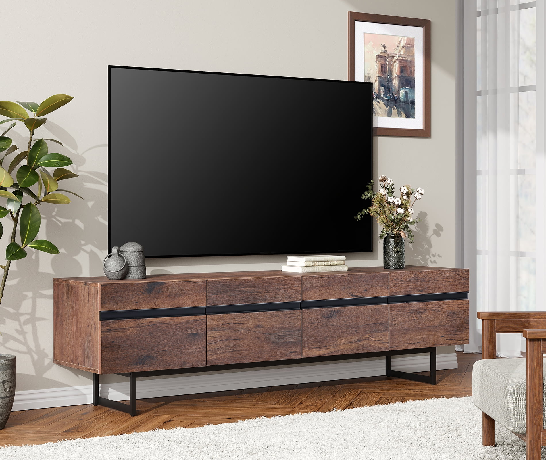 Tv Stand With Storage Cabinets Image To U