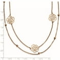thumbnail image 2 of Stainless Steel Rose Gold Plated Polished Fancy Lobster Closure Flowers 17 inch With Ext Necklace 17 Inch Pendant Neckla, 2 of 2