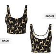 thumbnail image 5 of Xecao Christmas Gold Deers for Sports Bra with Removable Pads, Crop Tank Top Design, Women's Longline Sports Bra - Non-Wired - X-Large, 5 of 9