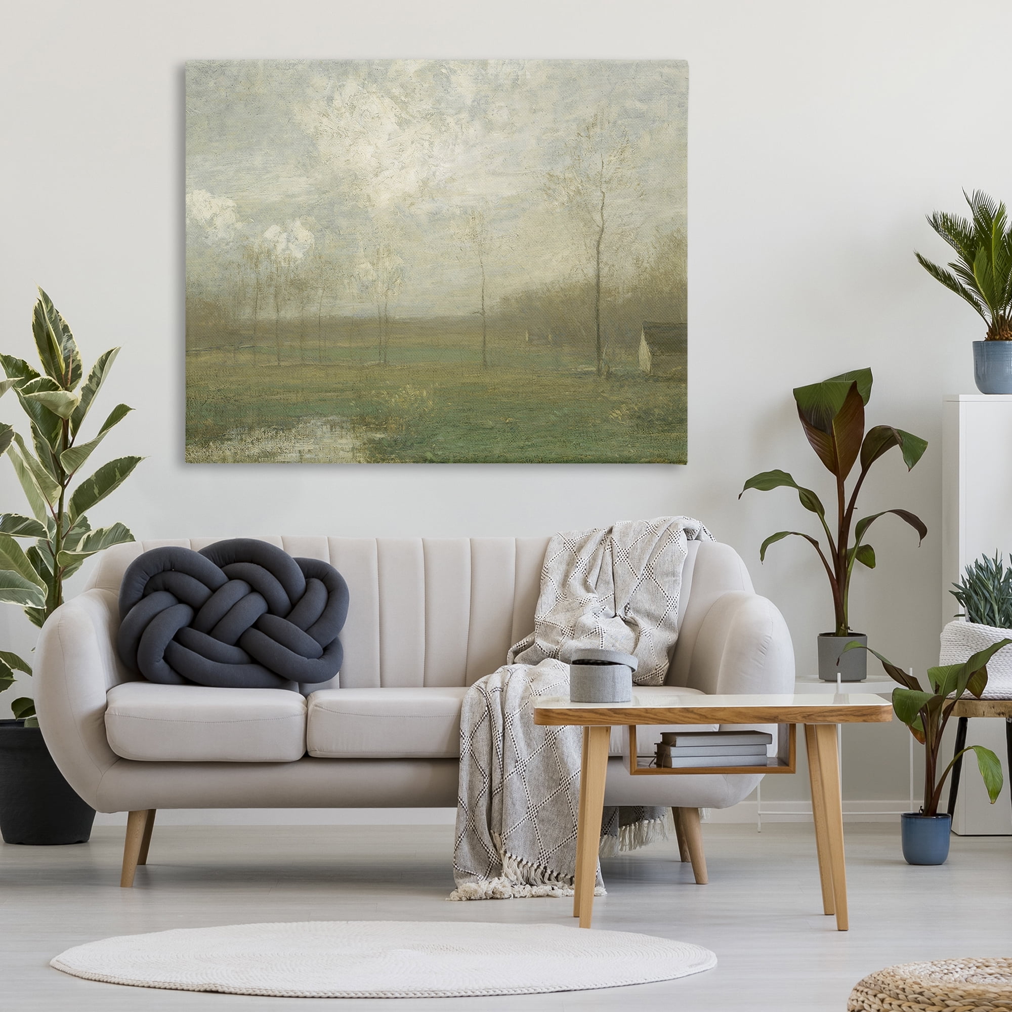 Hazy Farmland View Canvas Wall Art, design by Lettered and Lined