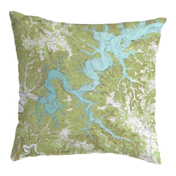 Betsy Drake Interiors Dale Hollow, TN Nautical Map No Cord Pillow 18x18