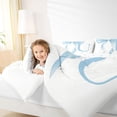 thumbnail image 3 of Erosebridal Blue Bowknot Twin Bedding Sets for Girls, Monogrammed U Bedding Comforter Set, Reversible 7pcs, 3 of 6