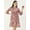 Dark Peach, variant on DressBerry Women’s Printed Poly Georgette Mandarin Collar Long Balloon Sleeves Light Weighted Tiered Hem Above Knee Length Casual&nbsp;Summerwear Beachwear Partywear All Purpose One Piece Dress
