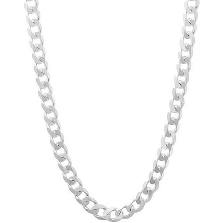 PORI Jewelers Italian Sterling Silver Cuban Chain Men's Necklace, 24