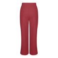 thumbnail image 5 of Casual Pants for Women 2026 Spring Summer Lightweight Elastic Waist Drawstring Side Split Hem Wide Leg Pants with Pockets, 5 of 6
