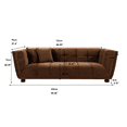 thumbnail image 5 of MAYEERTY Mid-century modern style: camel sofa simple, small square design, velvet fabric texture smooth, retro fashion, solid wood feet, 2 people design, 5 of 5