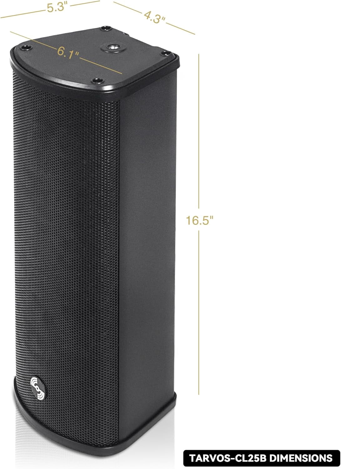 Sound Town Commercial Restaurant Bluetooth Amplifier + Column Speaker Set, with One 6-Zone 70V/100V Amplifier with Bluetooth, 4 x All-Weather Dual 5-Inch Column Speakers, Black (PAC180X4CL25B)