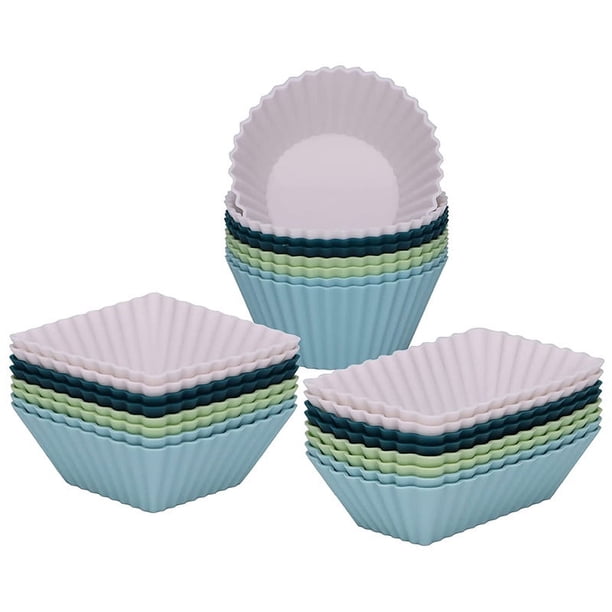 Molde de silicona para hornear con forma de taza Mafen, cuadrado, redondo, cuadrado, grueso, para pasteles y magdalenas
