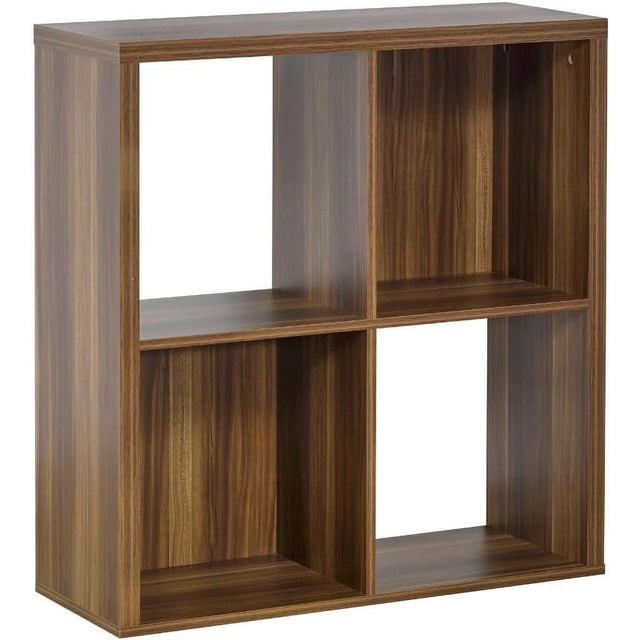 Librero Organizador FRATELLO MUEBLES Estante de 4 Cubos Color Nogal