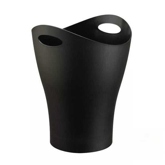 2.2gal Indoor Trash Can Black: Small Bathroom & Bedroom Trash Bin, Polypropylene, Open Top, 13" Height
