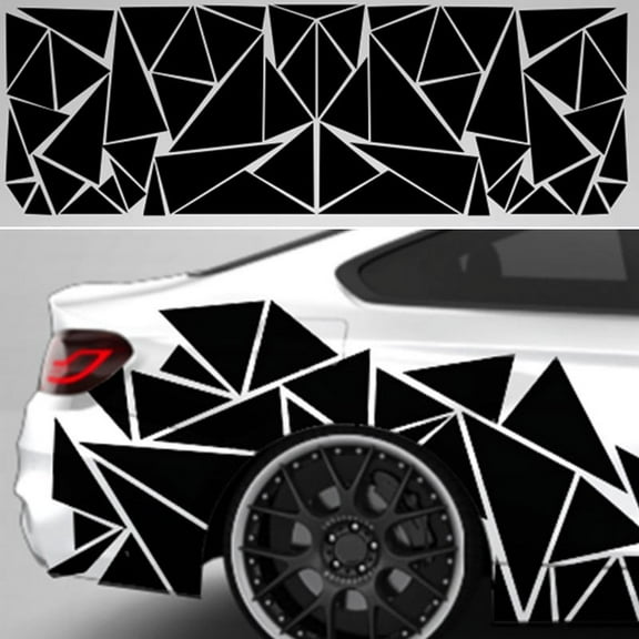 Car Exterior Matte Black Triangle Autos Side Sticker Decals Accessories Useful