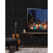 Sound Proof Foam Panels with Sticker, Wedge Acoustic Foam Panels Soundproof Absorbing Noise Cancelling Wall Panels 12 Pack Black 12 x 12 x 0.9