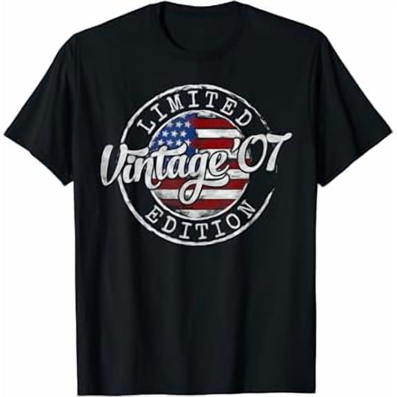 Vintage 2007 Flag Stamp 16th Birthday Gifts 16 Year Old T-Shirt