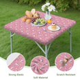 thumbnail image 4 of Pink Unicorn Heart Crescent Pattern Square Fitted Tablecloth with Elastic Edge,Square Table Cover,Washable Elastic Table Cover for Home Kitchen Party Decor 36"x36", 4 of 6