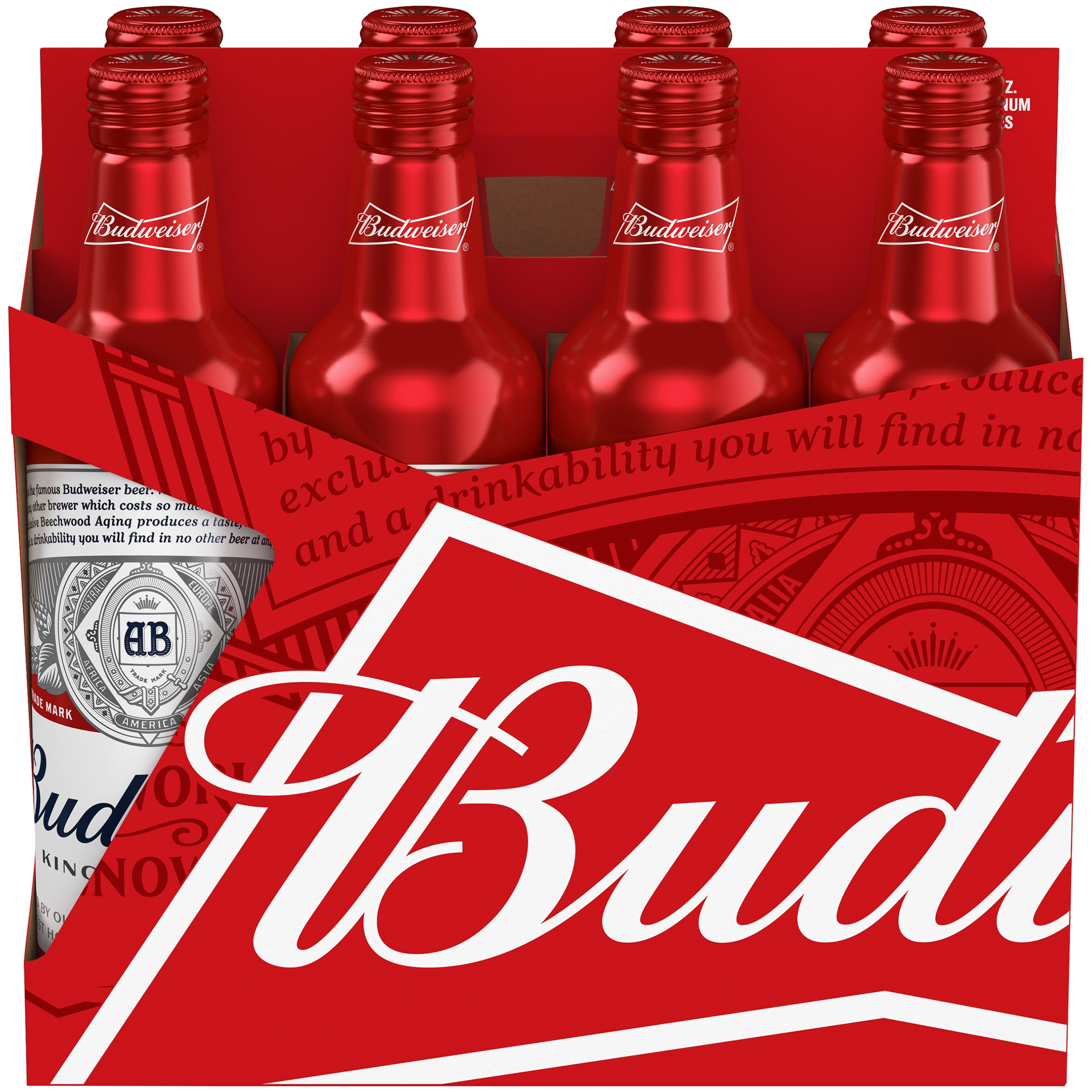 Budweiser Beer 8 Pack 16 Fl Oz Aluminum Bottles 5 Abv