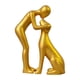 thumbnail image 1 of Estatua de hombre y perro, escultura de mascota, moderna, decorativa, adorable, única, figura para el hogar. dorado, 1 of 9
