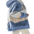 thumbnail image 3 of Women Contrast Color Hooded Coat Long Sleeve Zip-up Plush Tops, 3 of 4