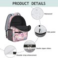 thumbnail image 4 of Princess and Castle Pink Pattern Backpack for School, Cute School Bag with Adjustable Shoulder Straps and Padded Back, 15.3"x11"x6.7", 4 of 5