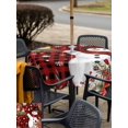 thumbnail image 4 of Outdoor Tablecloth with Umbrella Hole and Zipper, Christmas Plaid Square Table Cloth 60x60 Inch Waterproof Tablecloth, Red Snowman Xmas Tree Snowflake Buffalo Picnic Table Cover for Patio Camping, 4 of 7