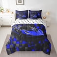 thumbnail image 2 of Castle Fairy Racing Car Bedding Comforter Set,Geometric Futuristic Cubes Full Bedding Set, 2 of 8
