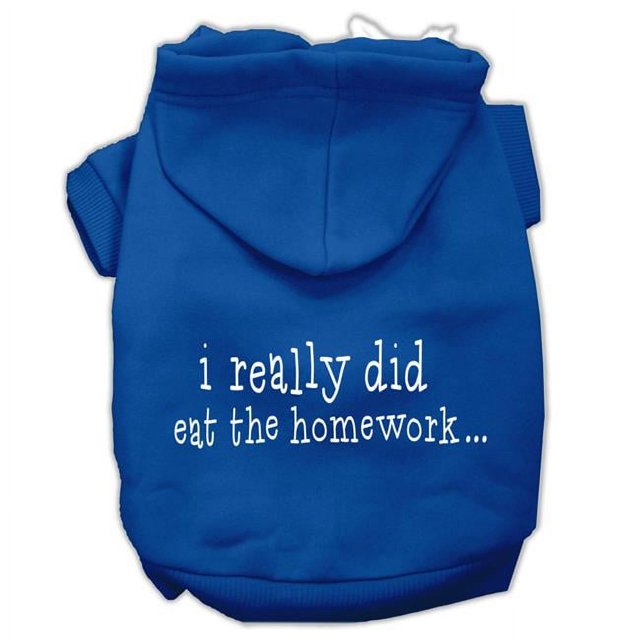 I Really Did Eat The Homework Screen Print Pet Hoodies Blue Size Xxxl(20)