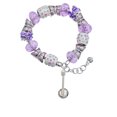 thumbnail image 2 of Delight Jewelry Silvertone Banjo Purple Butterfly Bead Charm Bracelet, 7"+1" Extender, 2 of 5