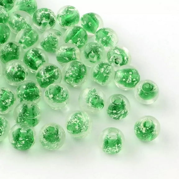 U8MO 10 Glow In The Dark Glass Beads 10mm Lampwork Green Jewelry Making Supplies Set