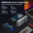 thumbnail image 4 of Power Bank 20000mAh Metal para Lapto Carga Rápida 65W USB-C Cargador Portátil,PD QC Batería Portátil de 3 Salidas para MacBook Thinkpad iPad Tablet iPhone 16 15 14 13 Pro Samsung, etc., 4 of 5