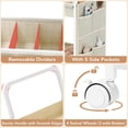 thumbnail image 5 of 3-Tier Diaper Caddy Organizer - Rolling Utility Baby Cart with Basket and Side Pockets for Nursery and Baby Essentials, Multi-Function Cart for Bedroom and Bathroom, Begie, 5 of 8