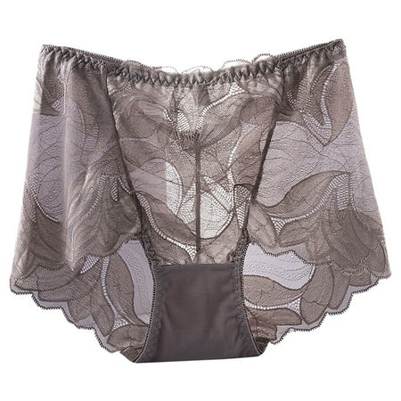 BYHONG Women s Underwear Plus Size Underwear High Waist Women s Lace Seamless Briefs Panties for Women Coffee XL