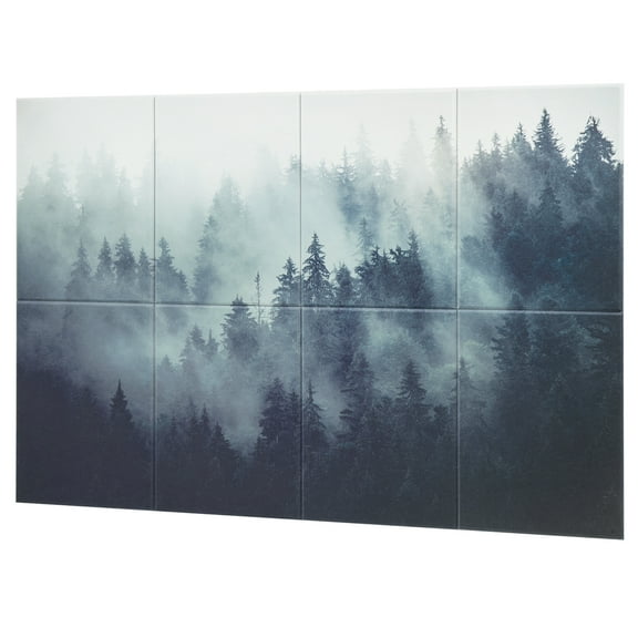 KFFKFF Set of 8 Artistic Acoustic Panels, Dimensions 63 x 23.62 x 0.4 inch, Wall-Mounted Soundproof Tiles, Stick-On Design for Noise Reduction, Ideal for House, Workplace, Recording Studio