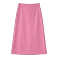 thumbnail image 4 of Npasoilc High Waist A-Line Skirt for Women Summer Solid Color Side Split Elastic Waist Casual Midi Skirt With Pockets, 4 of 6