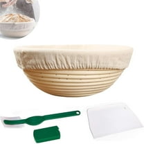 HYG Round Natural Rattan Basket for Bread Proofing Come Wiht Dough Scraper and Bread Lame Professional Home Kitchen Baking Tool Ideal Gift for Bakers