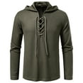 thumbnail image 2 of pstuiky camisetas de manga larga para hombre, Top informal con capucha y cordón de manga larga de color liso a la moda para hombre top de hombre m, 2 of 9