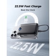 thumbnail image 5 of Power Bank, 50000 mAh Portable Charger with Built in Cable & Wall Plug, 22.5W Fast Charging, Travel Essential Battery Pack with LED Display compatible for iPhone/Android, Black, 5 of 7