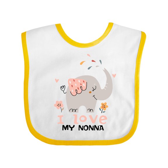 Inktastic Cute Elephant Love My Nonna for Grandkids Grandbaby Boys or Girls Baby Bib