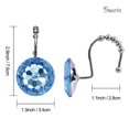 thumbnail image 3 of Sunlit Luxury Design Round Blue Diamond Crystal Gem Bling with Glide Balls Shower Curtain Hooks, Rust Proof Metal Rhinestones Glam Shower Curtain Rings-12 Pack, 3 of 4