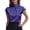 Purple, variant on Womens Tops Under $10 Silk Blouses for Women Casual Short Sleeve Shirt Mock Neck Elegant Pleated Silk Shirts Dressy Business Office Work Tops Purple L
